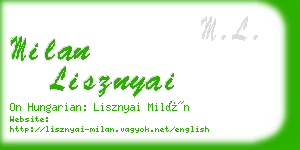 milan lisznyai business card